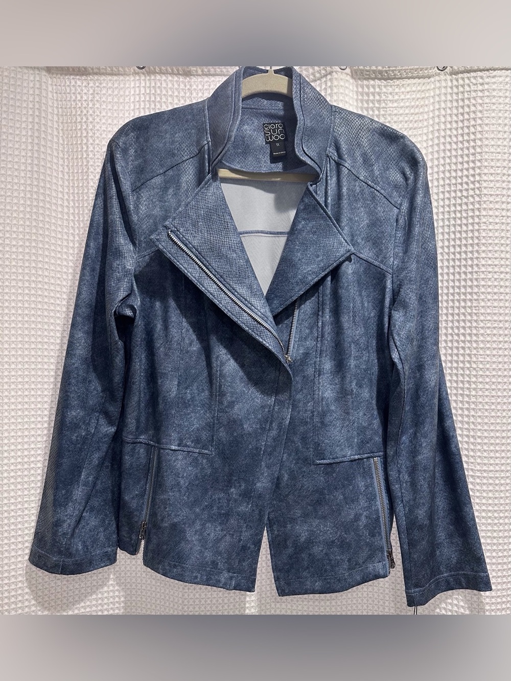 NWT Clara SunWoo Liquid Leather (Vegan) Moto Jacket 1X